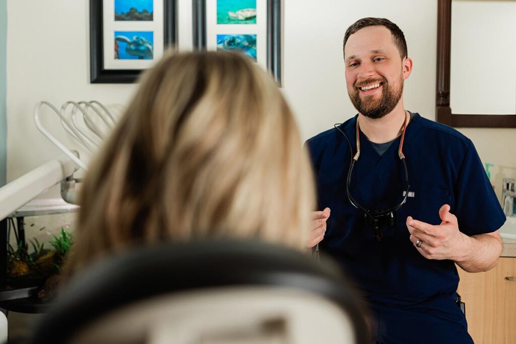 Chatting about dental resources for patients